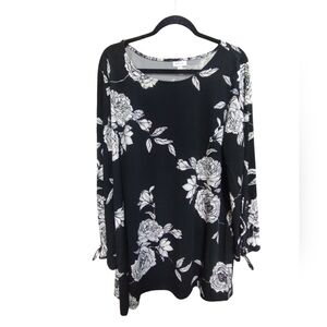 Avenue Plus 18/20 Black Rose Long Tunic Dark Romantic, Fairy Goth Boho‎ Comfy